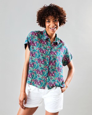 Asis Percales Tigris Batwing Blouse Light Green from Brava Fabrics