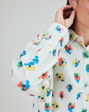 Mini Flower Boxy Blouse Ecru from Brava Fabrics