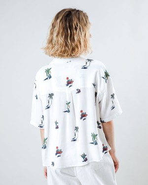 Helios Sun Cropped Blouse Ecru from Brava Fabrics