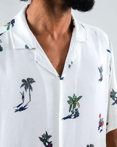 Helios Sun Aloha Shirt Ecru via Brava Fabrics