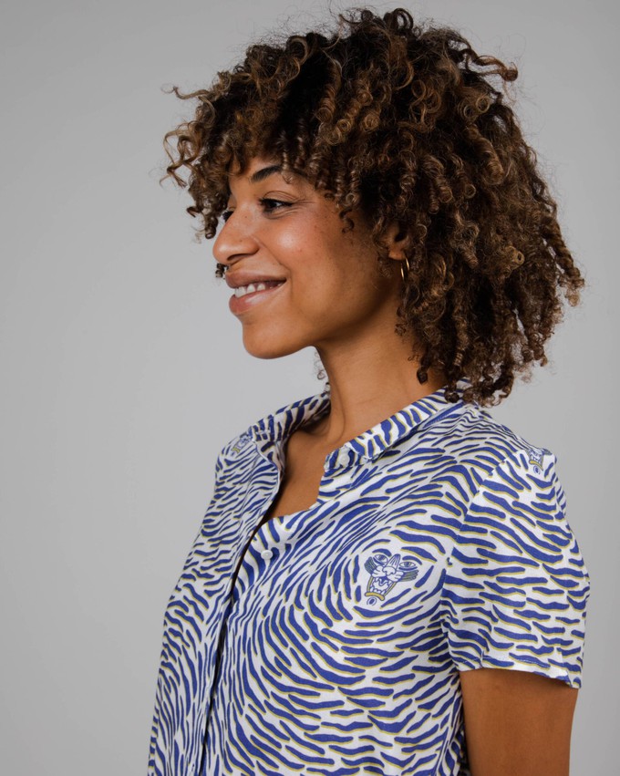 Asis Percales Tiger Short Dress White from Brava Fabrics