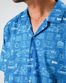 BTTF Blueprint Aloha Shirt Blue via Brava Fabrics