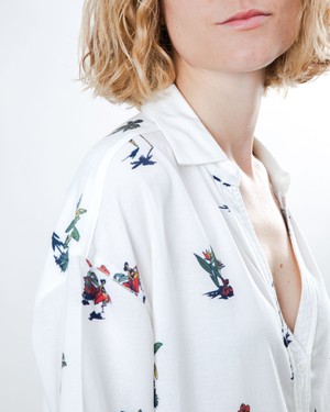 Helios Sun Cropped Blouse Ecru from Brava Fabrics