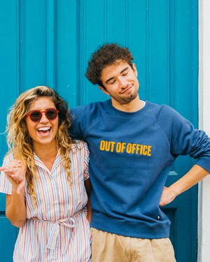 Out of Office Cotton Sweatshirt Blue from Brava Fabrics