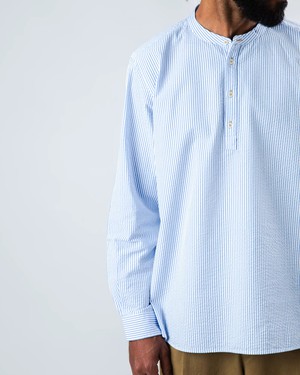 Seersucker Henley Shirt Blue from Brava Fabrics