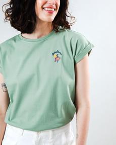 Helios Scoop Tee Green via Brava Fabrics