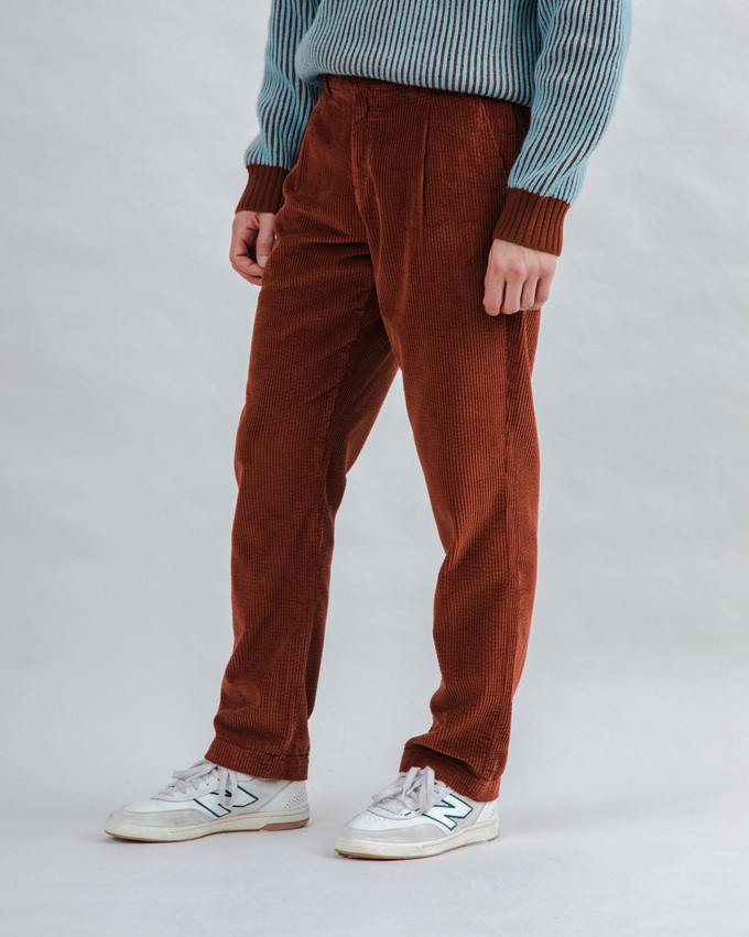 Corduroy Pleated Chino Pants Copper from Brava Fabrics