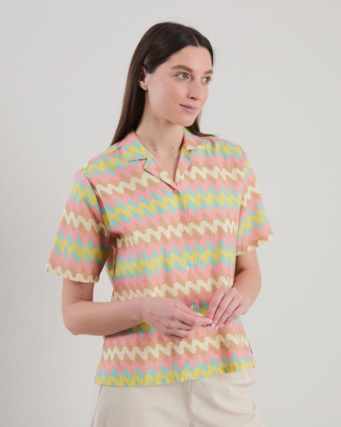 Pastel Wavy Stripes Aloha Blouse from Brava Fabrics