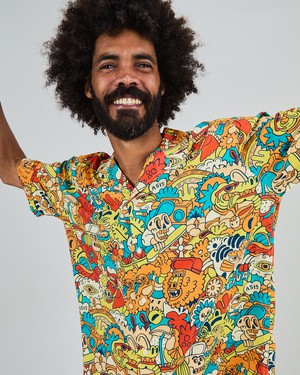 Asis Percales Party Animal Aloha Shirt from Brava Fabrics