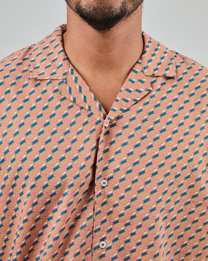 Icecream Sandwich Aloha Shirt Blue from Brava Fabrics