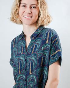 Borneo Batwing Blouse Navy via Brava Fabrics
