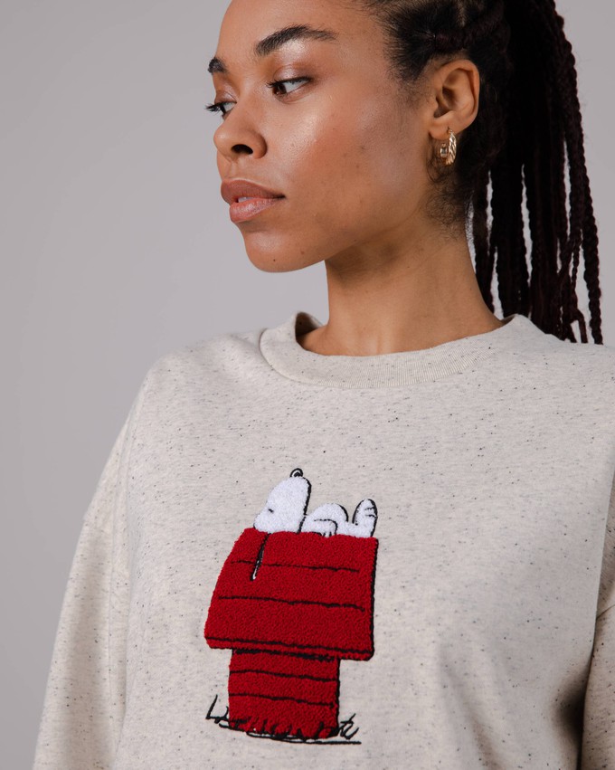 Peanuts Snoopy Doghouse Sweatshirt Cream from Brava Fabrics