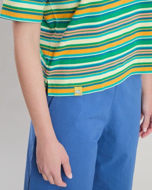 Stripes Boxy Tee Green from Brava Fabrics
