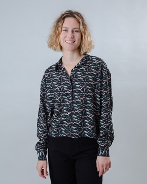 Kodak Boxy Film Viscose Blouse Black from Brava Fabrics