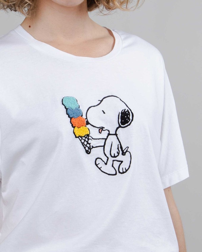 Peanuts Icecream Oversize Tee White from Brava Fabrics