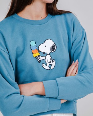 Peanuts Icecream Sweatshirt Blue from Brava Fabrics