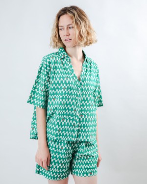 Sunset Cropped Blouse Green from Brava Fabrics