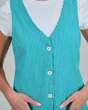 Denim Stripes Short Dress Green from Brava Fabrics