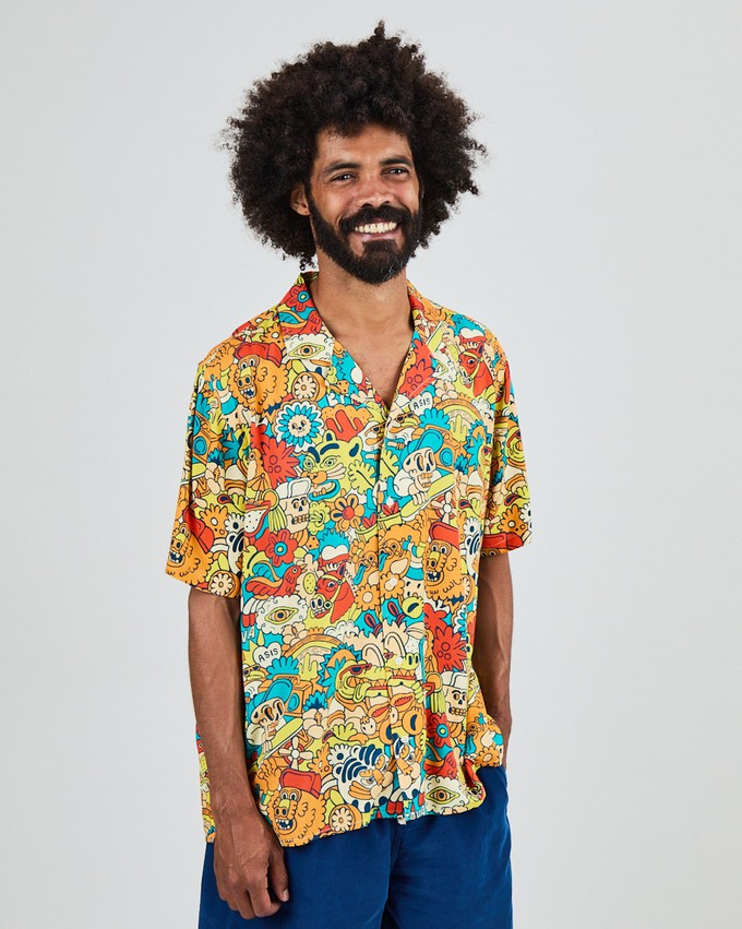 Asis Percales Party Animal Aloha Shirt from Brava Fabrics