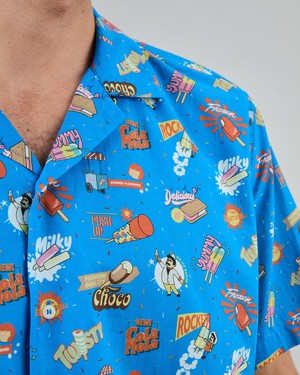 Summer Ice Cream Aloha Shirt Blue from Brava Fabrics