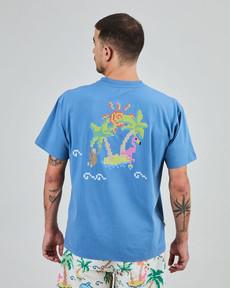 Tropical Pixel 404 Oversize T-Shirt Blue via Brava Fabrics