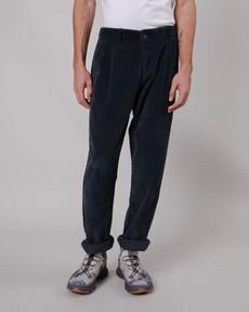 Corduroy Pleated Pants Navy via Brava Fabrics