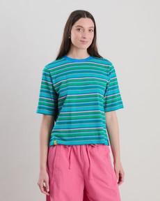 Stripes Boxy Tee Blue via Brava Fabrics