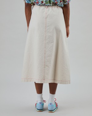 Denim Slub Midi Skirt Ecru from Brava Fabrics