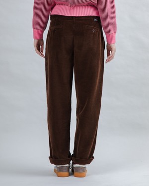 Corduroy Pleated Pants Chocolate from Brava Fabrics