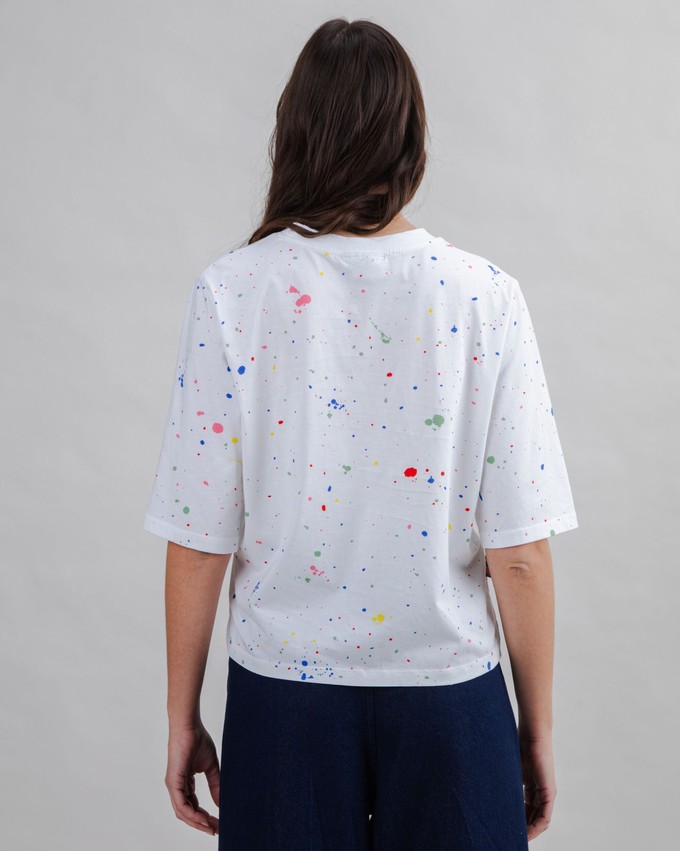 Splash Paint Squared Tee White from Brava Fabrics