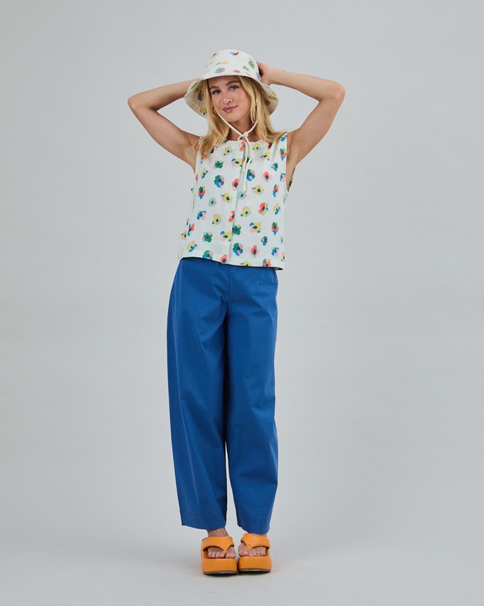 Mini Flower Button Up Blouse Ecru from Brava Fabrics