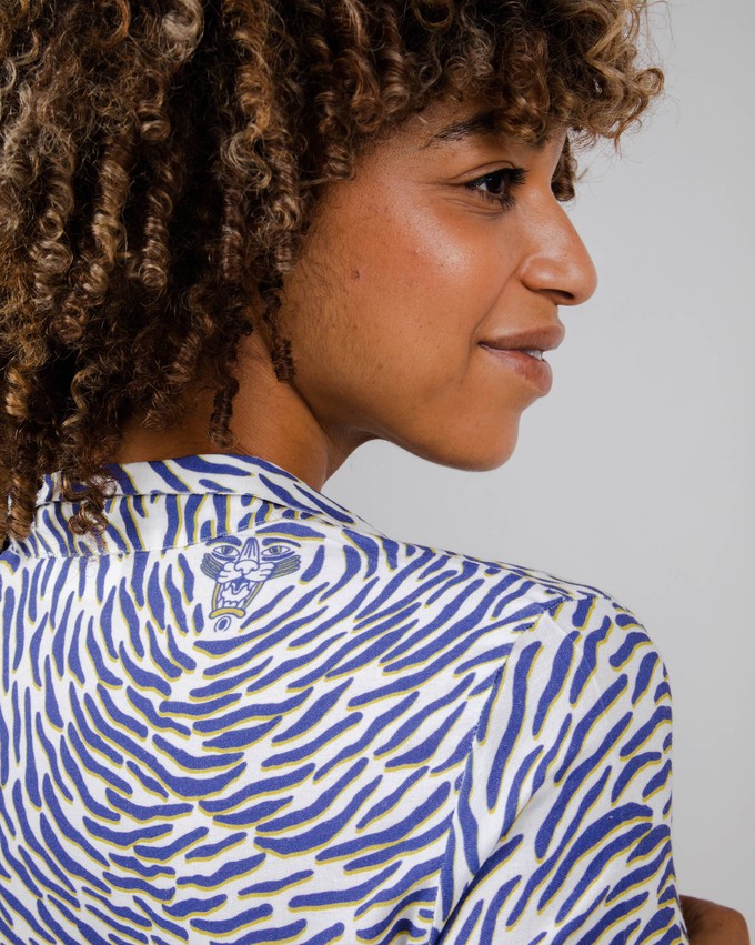 Asis Percales Tiger Short Dress White from Brava Fabrics