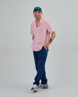 Atari Monogram Aloha Shirt Red from Brava Fabrics