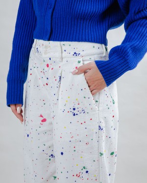 Splash Paint Corduroy Pleated Pants from Brava Fabrics