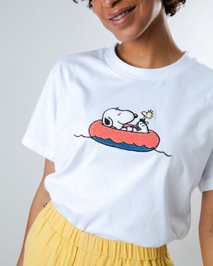 Peanuts Floating Oversize Tee White from Brava Fabrics