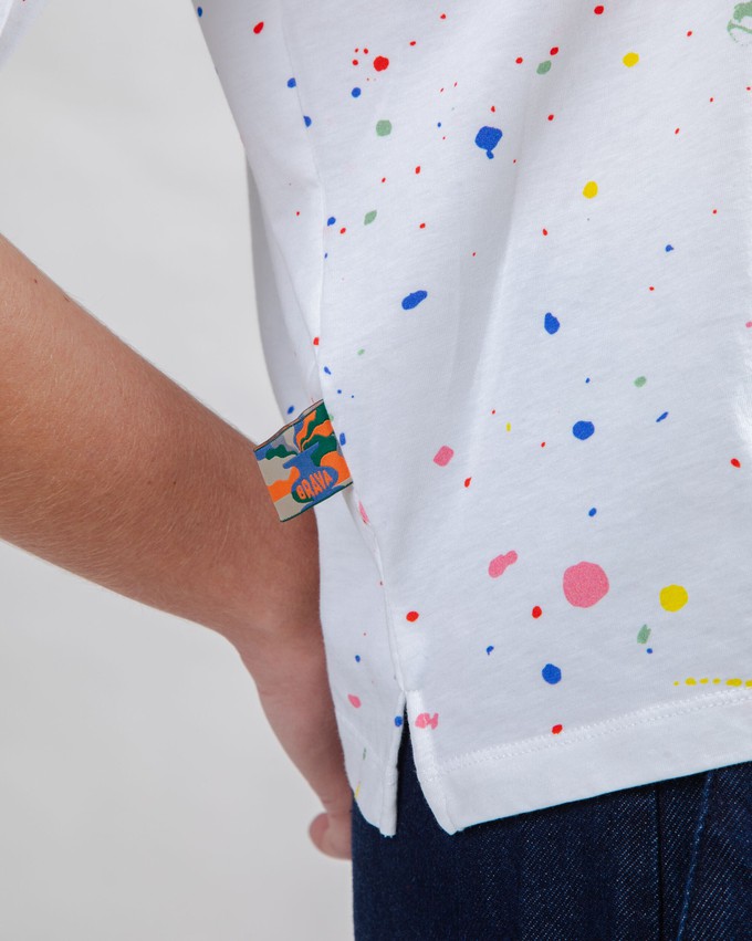 Splash Paint Squared Tee White from Brava Fabrics