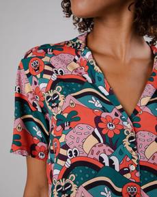 Yeye Weller Aloha Blouse Multicolor via Brava Fabrics
