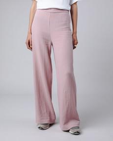 Bubble Wide Leg Cotton Pants Light Pink via Brava Fabrics