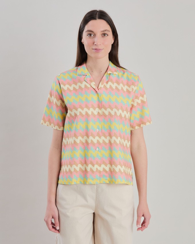 Pastel Wavy Stripes Aloha Blouse from Brava Fabrics