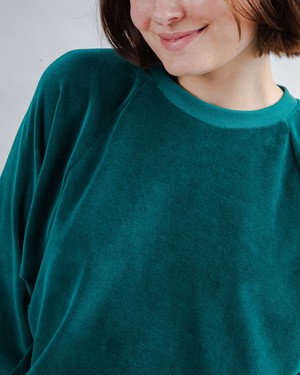 Velvet Raglan Sweatshirt Green from Brava Fabrics