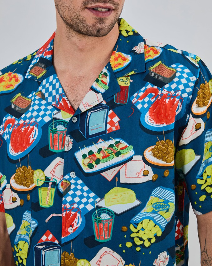 Chiringuito Aloha Shirt Blue from Brava Fabrics