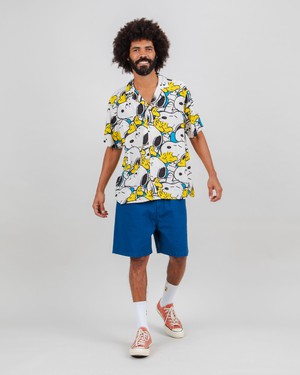 Peanuts Freehugs Aloha Shirt White from Brava Fabrics