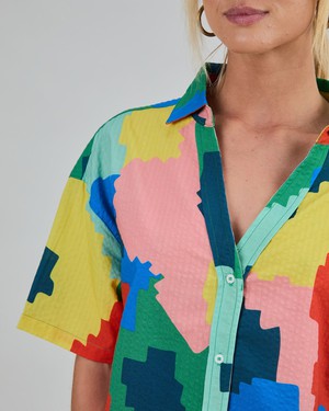 Maxi Flower Oversize Cropped Blouse from Brava Fabrics