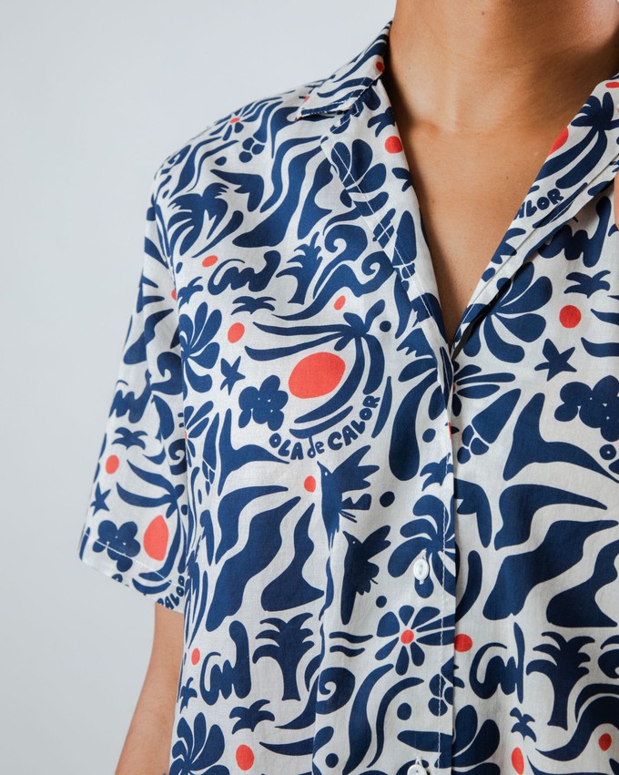 Ola de Calor Aloha Blouse Navy from Brava Fabrics