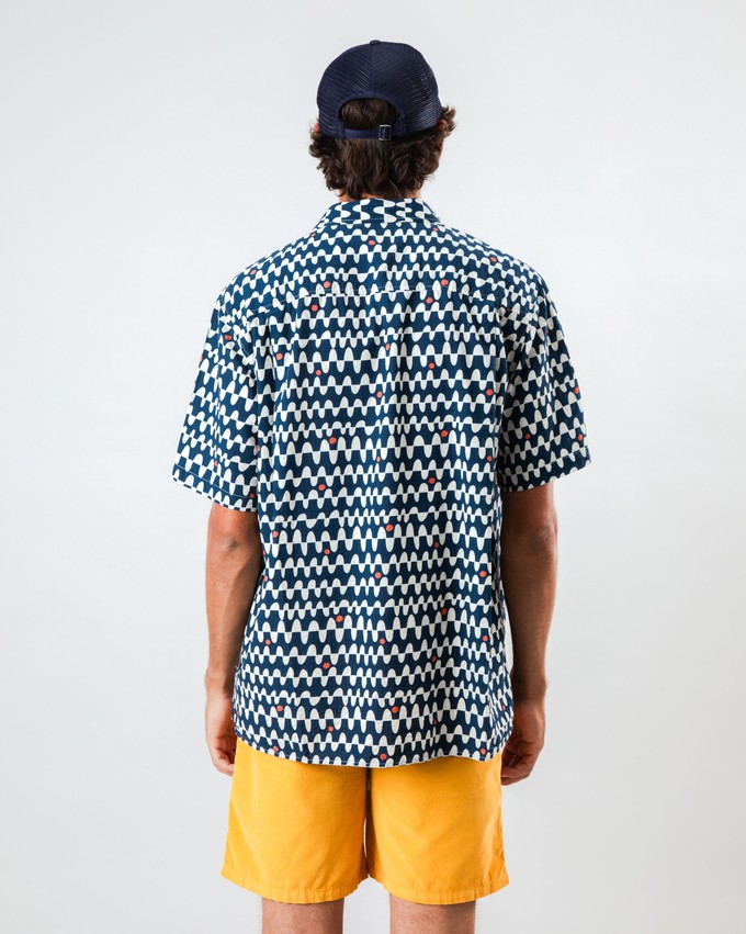 Sunset Aloha Shirt Navy from Brava Fabrics