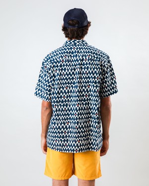 Sunset Aloha Shirt Navy from Brava Fabrics