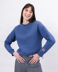 Brava Gum Quilt Sweatshirt Indigo via Brava Fabrics