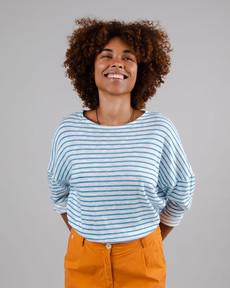 Stripes Fine Knit Sweater Blue via Brava Fabrics