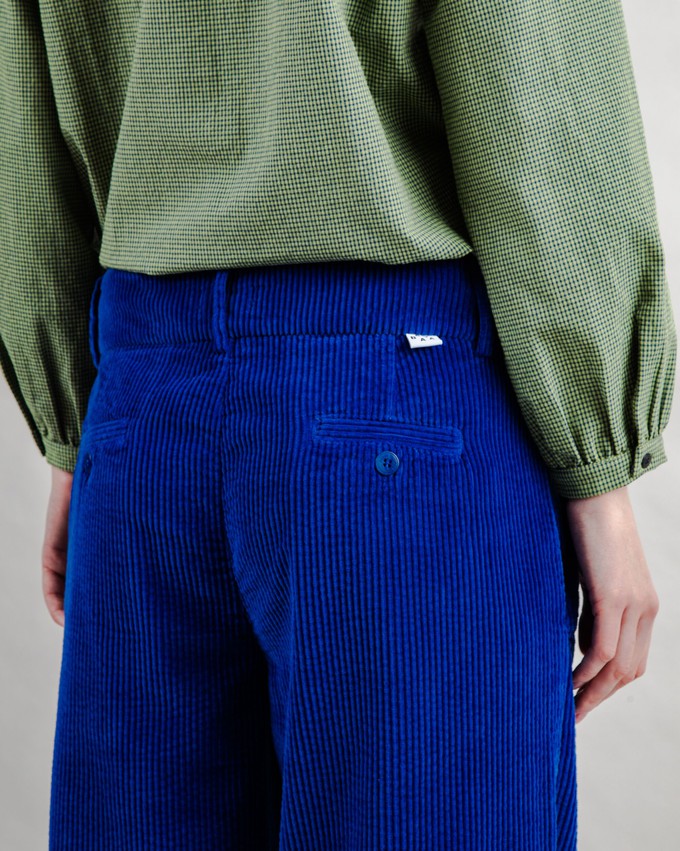 Corduroy Pleated Pants Klein Blue from Brava Fabrics