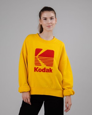 Kodak Logo Rounded Sweatshirt Yellow from Brava Fabrics